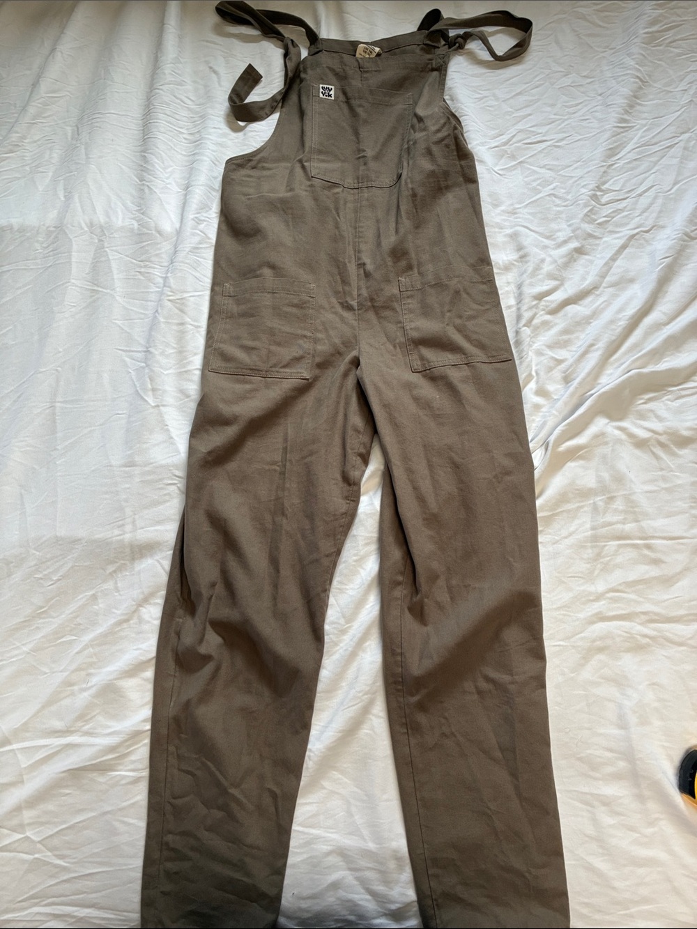 Lucy & Yak Brown 100% Organic Cotton Dungarees women’s Size 12L 31” inseam